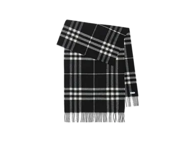 Burberry Wide Check Cashmere Scarf "Black/Calico"