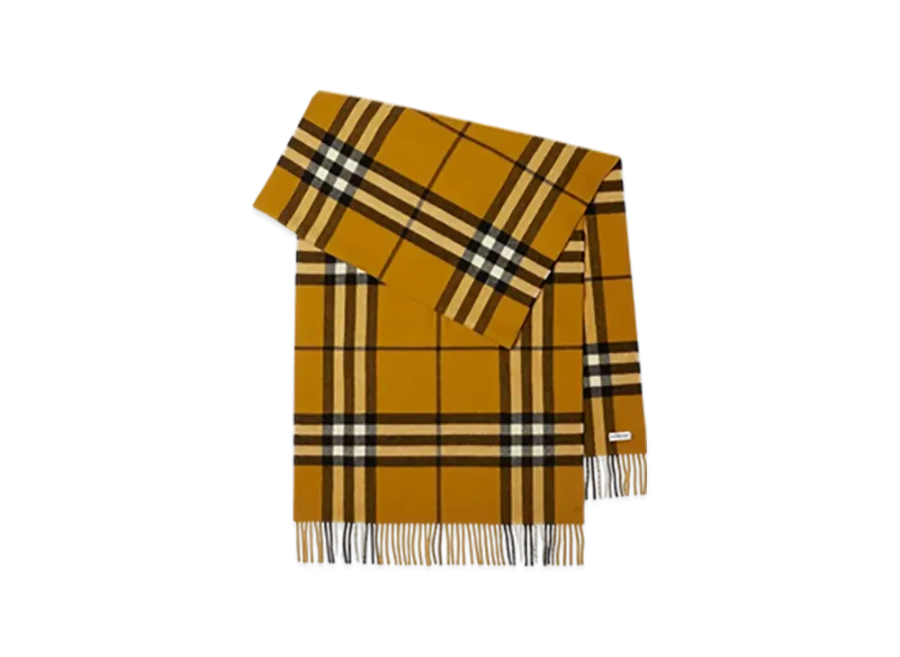 Burberry Wide Check Cashmere Scarf "Cheek"
