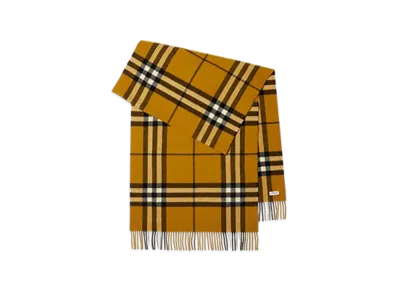 Burberry Wide Check Cashmere Scarf "Cheek"