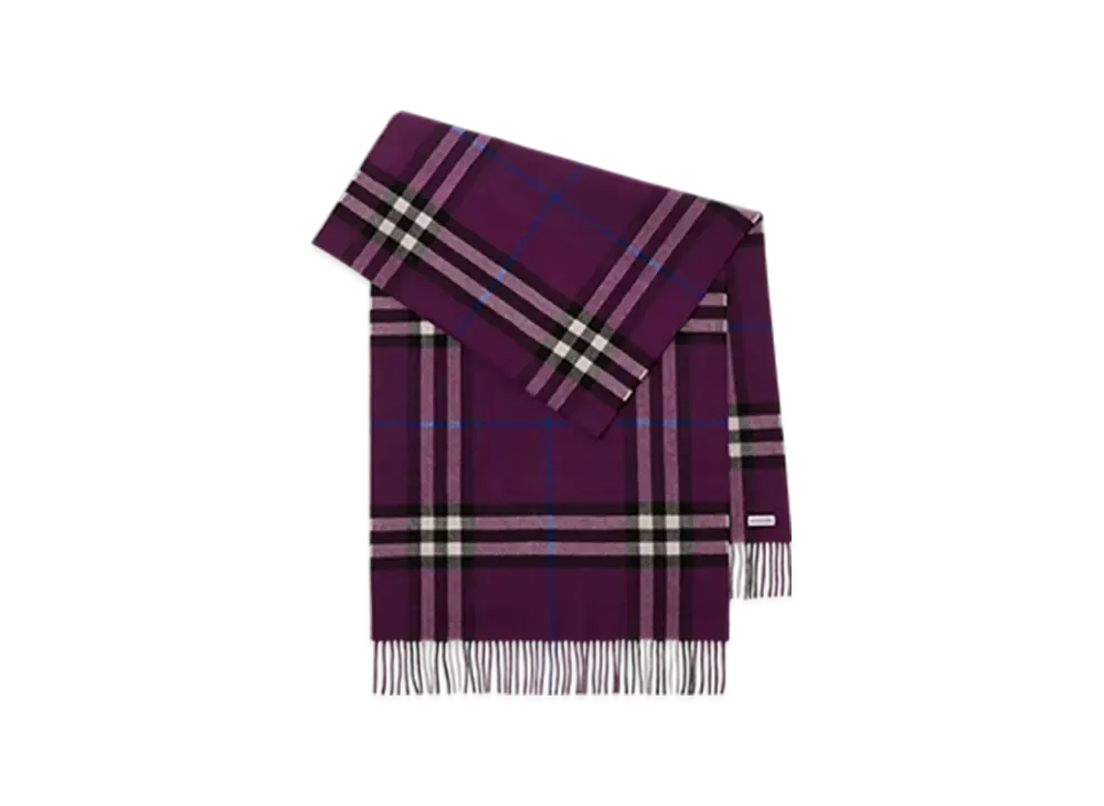 Burberry Wide Check Cashmere Scarf "Pansy"