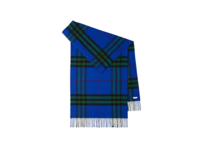 Burberry Wide Check Cashmere Scarf "Night/Ivy"