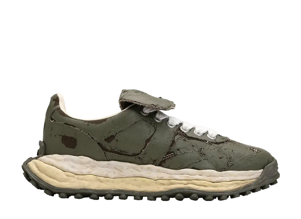 メゾンミハラヤスヒロ スコット オリジナルソールフィルムアタッチドキャンバスローカットスニーカー "カーキ" (A15FW705)