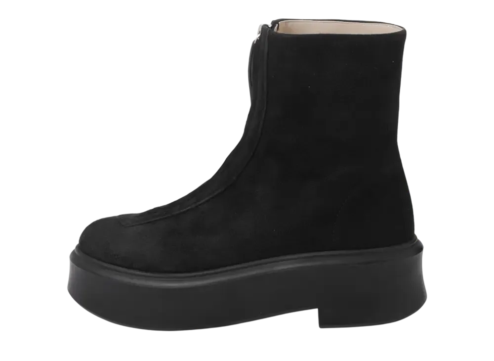The Row Women's Zipped Boot 1 Suede "Black"