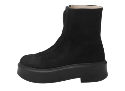 The Row Women's Zipped Boot 1 Suede "Black"