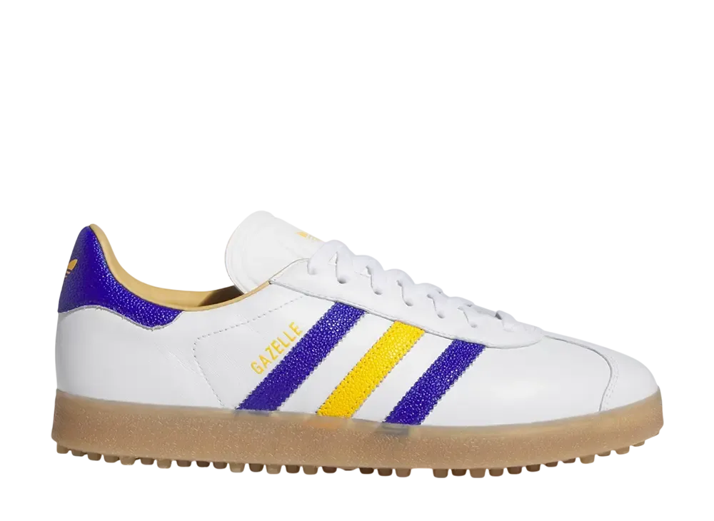 アディダスオリジナルス ガゼル レザー スパイクレス ゴルフ "クラウドホワイト/ルシッドブルー/クルーイエロー"