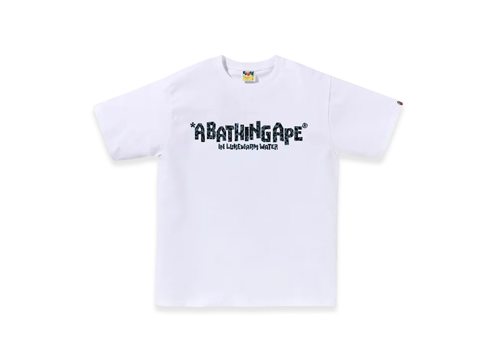 A BATHING APE Wild Leopard Pattern Primitive Logo Tee "White"