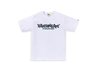A BATHING APE Wild Leopard Pattern Primitive Logo Tee "White"