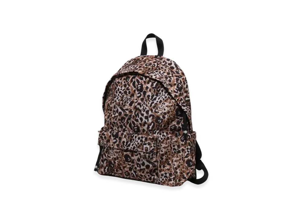 A BATHING APE Wild Leopard Pattern Daypack "Beige"