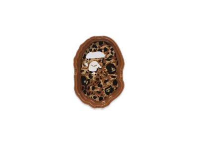 A BATHING APE Wild Leopard Pattern Ape Head Ashtray "Beige"