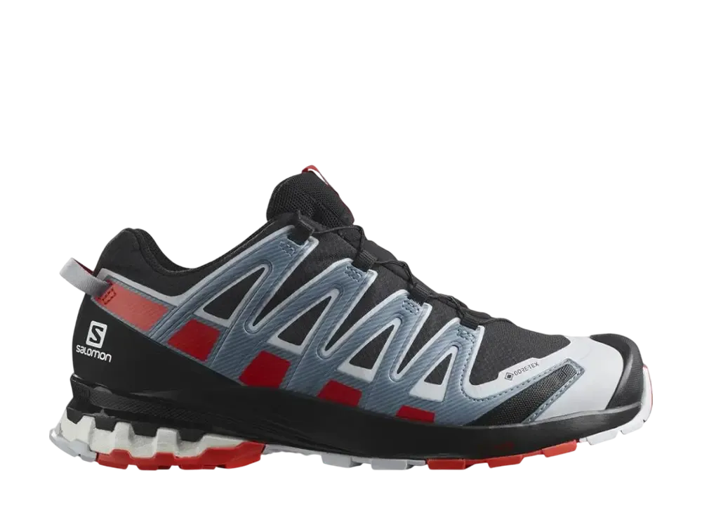 サロモン XA プロ 3D V8 ゴアテックス "ブラック/ファイアリーレッド/フェイデッドデニム"