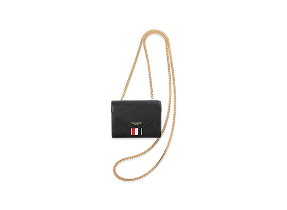 THOM BROWNE Pebbled Short Envelope Wallet "Black"