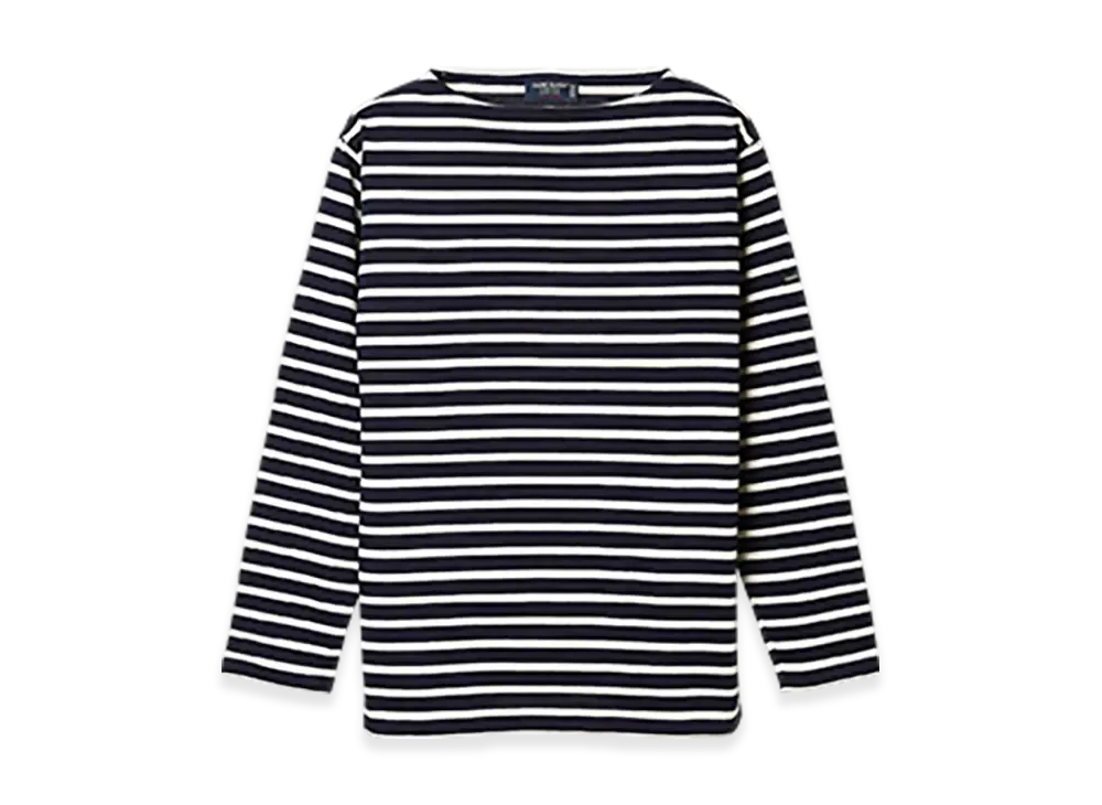 SAINT JAMES Boatneck Long Sleeve T-shirt Guildo "Marine Ecru"
