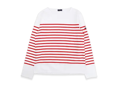 SAINT JAMES Boatneck Long Sleeve T-shirt Naval "Neige Tulip"