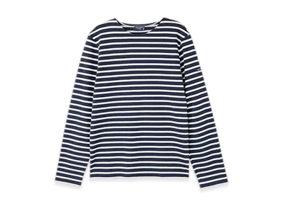SAINT JAMES Long Sleeve T-shirt Meridien "Marine Ecru"