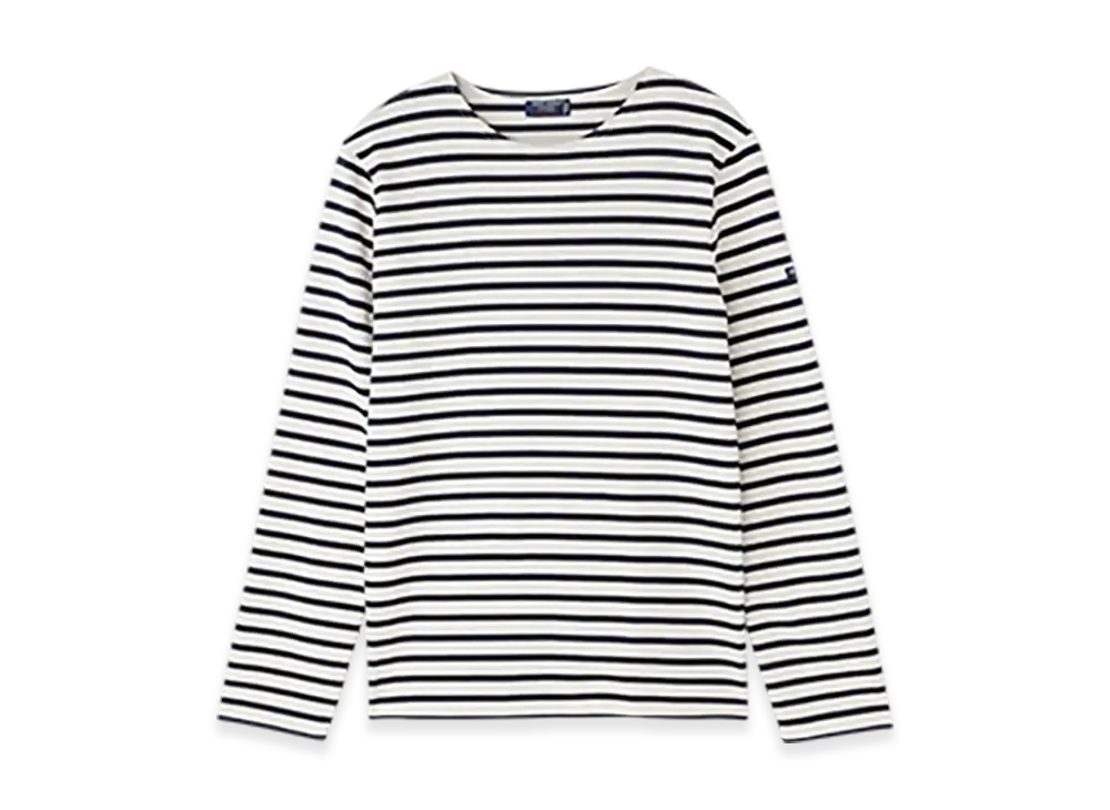 SAINT JAMES Long Sleeve T-shirt Meridien "Ecru Marine"