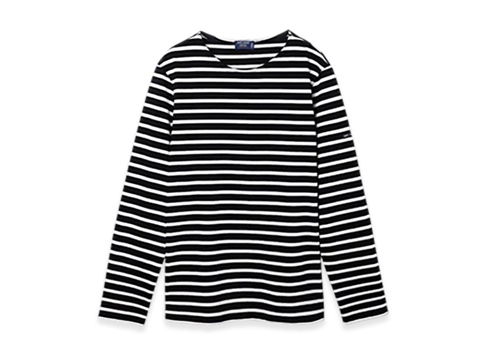 SAINT JAMES Long Sleeve T-shirt Meridien "Noir Ecru"