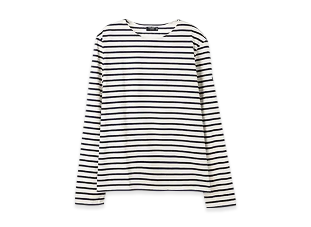 SAINT JAMES Long Sleeve T-shirt Minquiers Moderne "Ecru Marine"