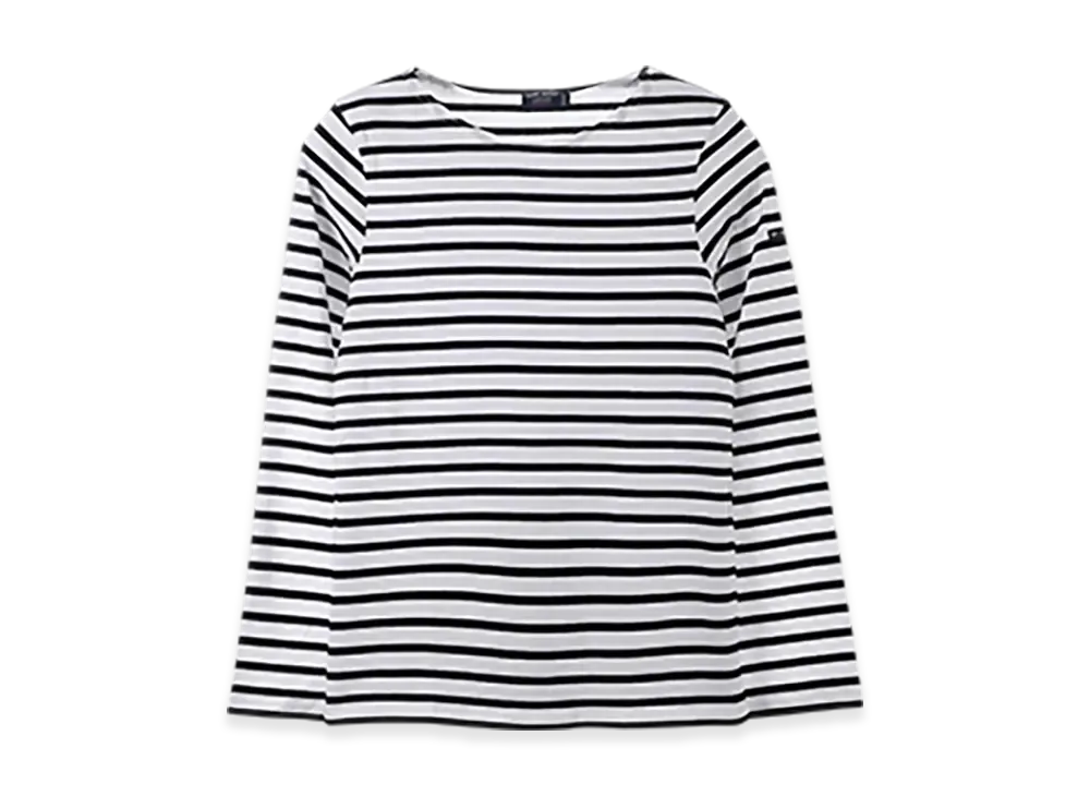 SAINT JAMES Long Sleeve T-shirt Minquiers Moderne "Neige Noir"