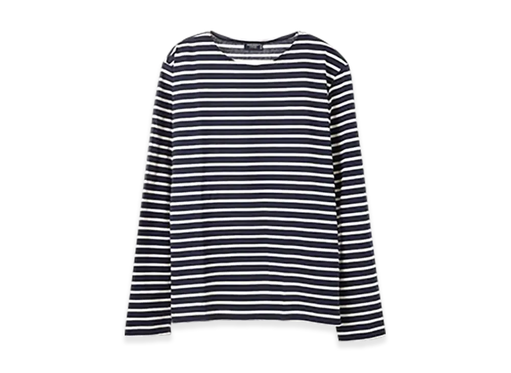 SAINT JAMES Long Sleeve T-shirt Minquiers Moderne "Marine Ecru"