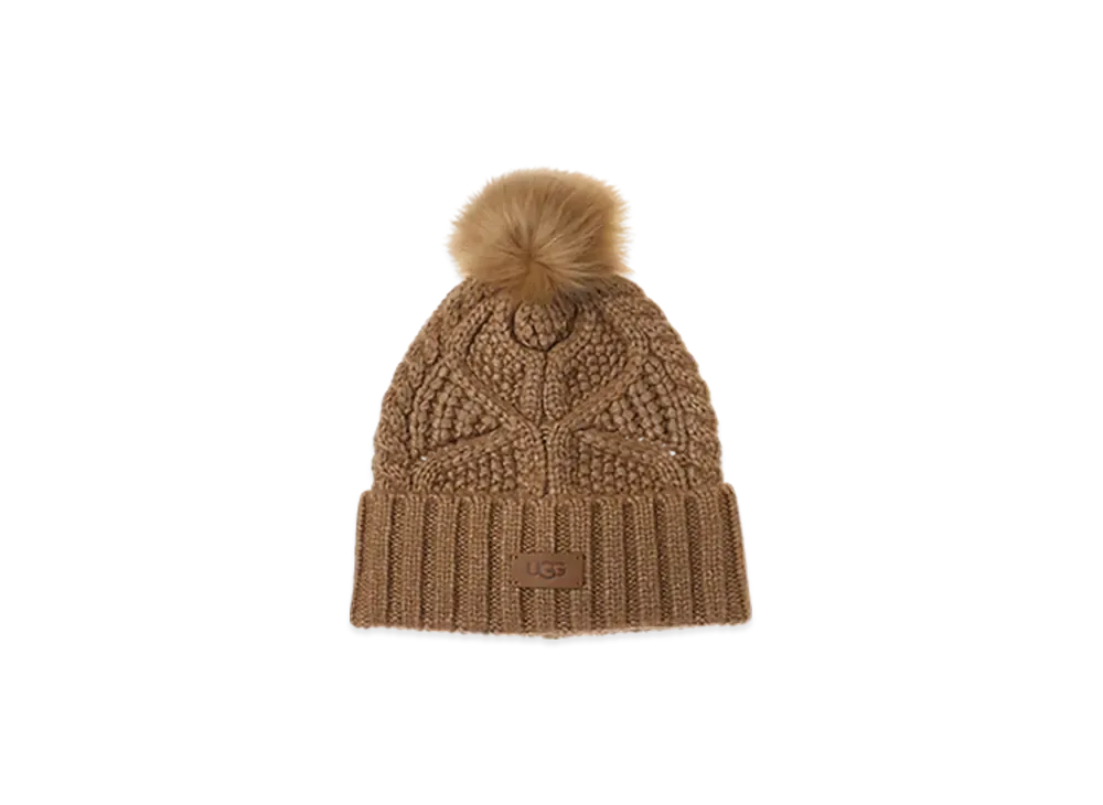 UGG Australia Cable Beanie With Pom "Chestnut"