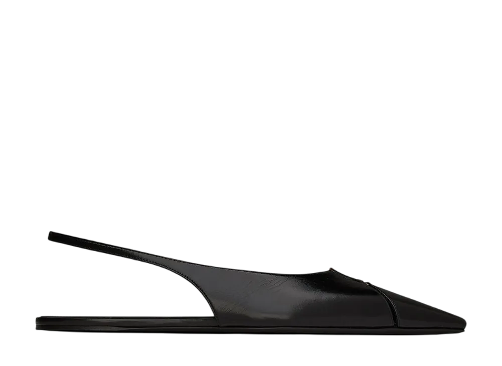 サンローラン ウィメンズ バビロン スリングバックフラット スムースレザー "ブラック"