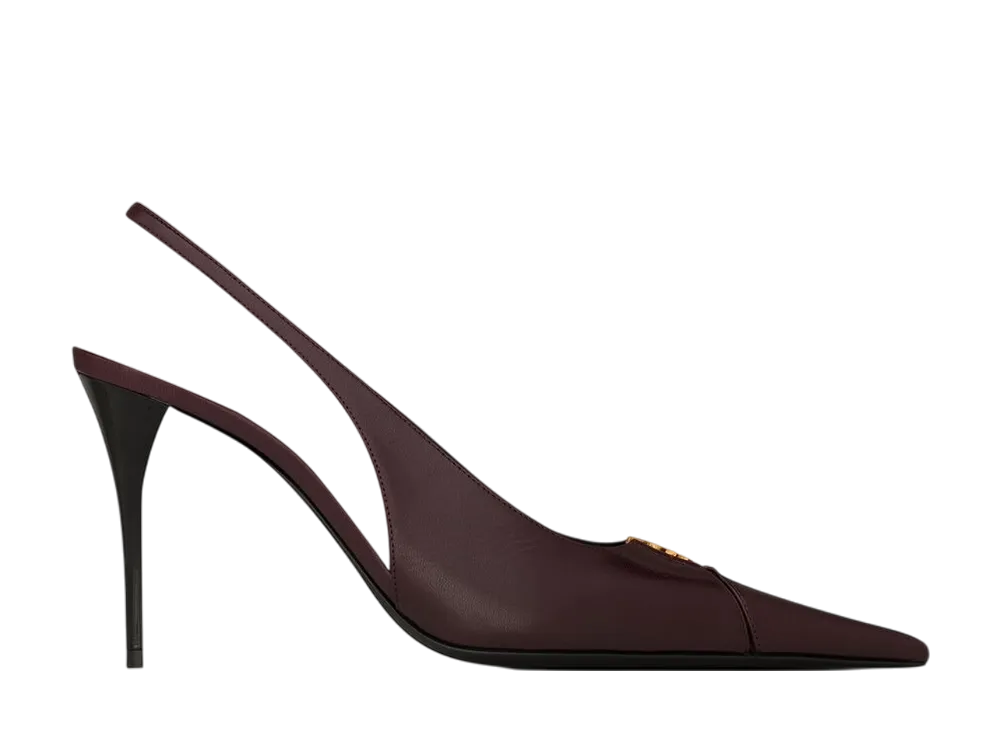 サンローラン ウィメンズ バビロン ブルトイユ スリングバックパンプス スムースレザー "ボルドー"