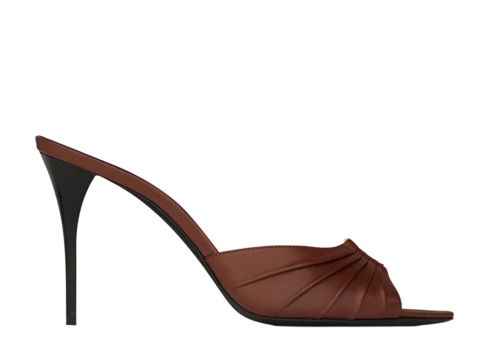 サンローラン ウィメンズ バビロン ミュール スムースレザー "エステティックブラウン"