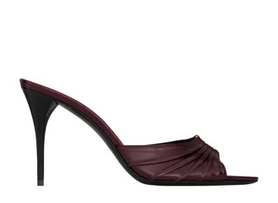 Saint Laurent Women's Babylone Mule Smooth Leather "Bordeaux"