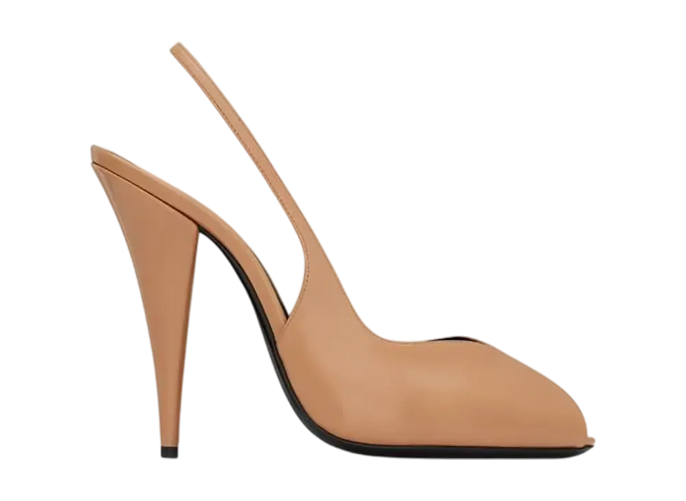 サンローラン ウィメンズ ページ スリングバックパンプス スムースレザー "マカダミア"