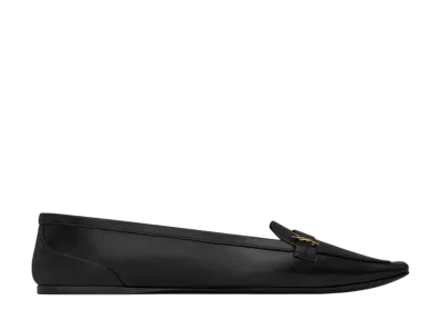 Saint Laurent Women's Poppy Ballerina Smooth Leather "Black"