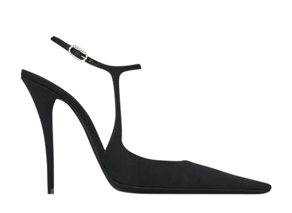 サンローラン ウィメンズ マノン パンプス シルクシャンタン "ブラック"