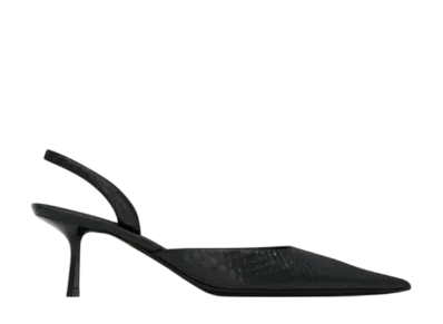 Saint Laurent Women's Misty Slingback Pumps Python "Black"