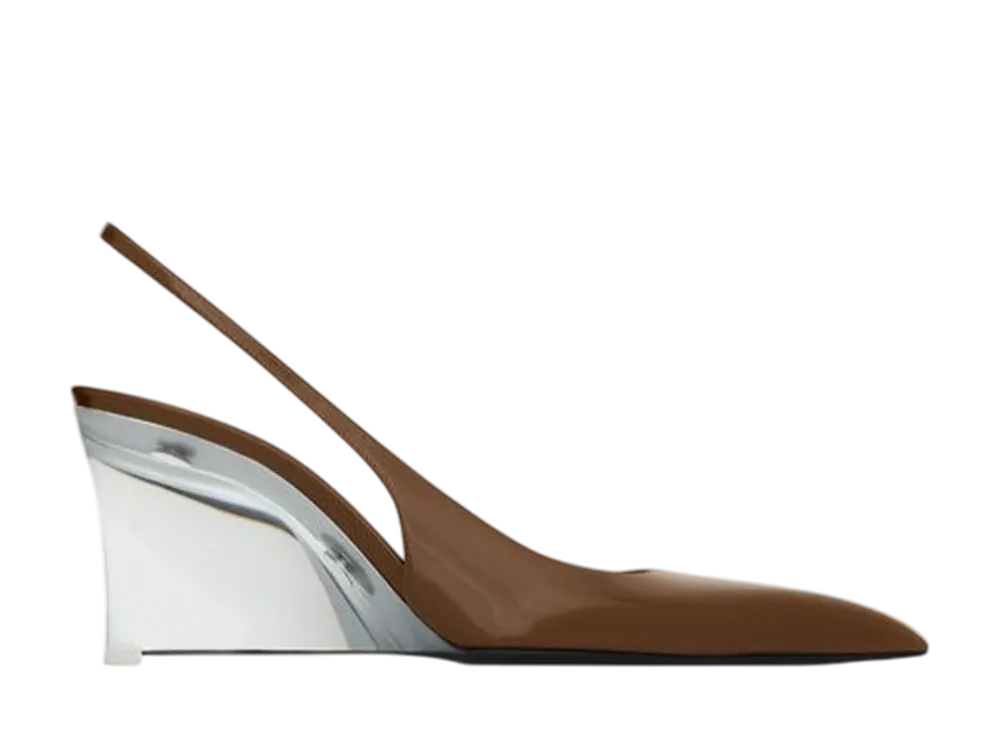 サンローラン ウィメンズ ミラー ウェッジ グレーズドレザー "アーガイル"