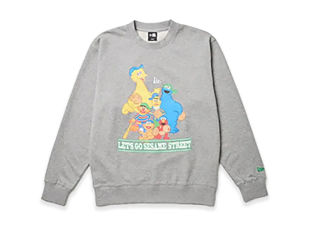NEW ERA x SESAME STREET Fleece Sweatshirt Crewneck Baseball "Gray"