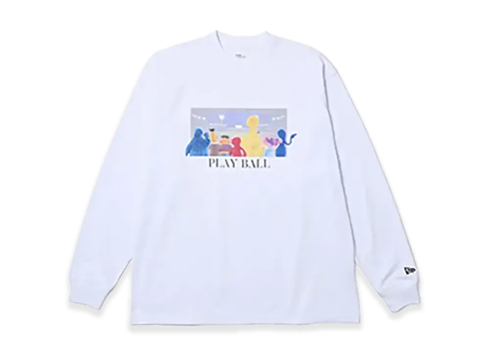 NEW ERA x SESAME STREET Long Sleeve Oversized Cotton T-shirt Baseball "White"
