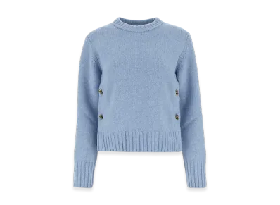 Bottega Veneta Women's Knot Buttons Wool Sweater "Surf"