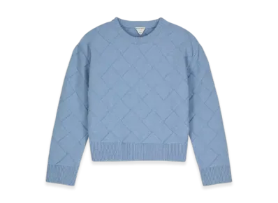 Bottega Veneta Women's Intreccio Wool Sweater "Surf"