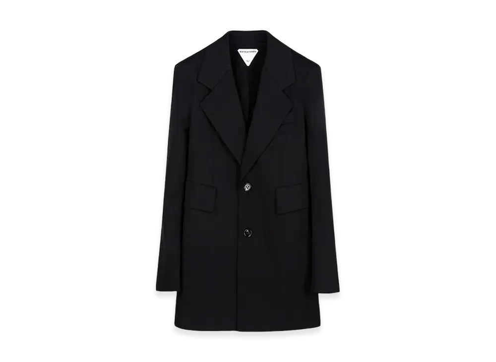 Bottega Veneta Women's Curved Sleeves Light Wool Jacket "Black"