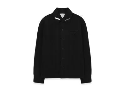 Bottega Veneta Felted Stretch Chevron Shirt "Dark Green"