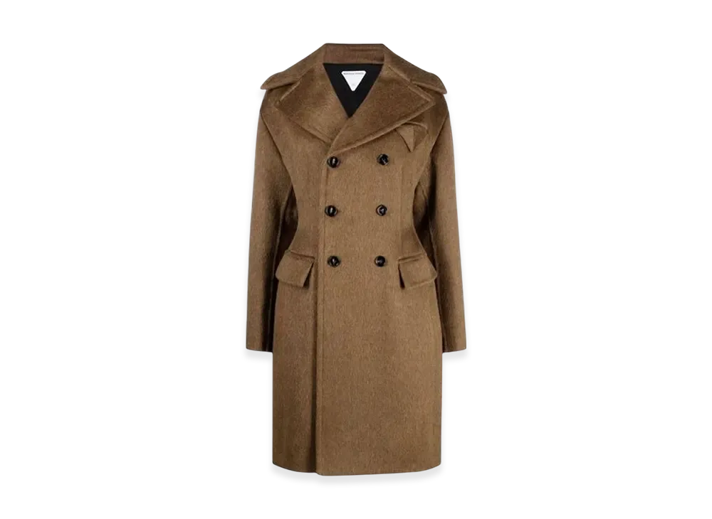 Bottega Veneta Women's Double Breasted Coat "Brown"