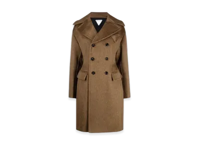 Bottega Veneta Women's Double Breasted Coat "Brown"