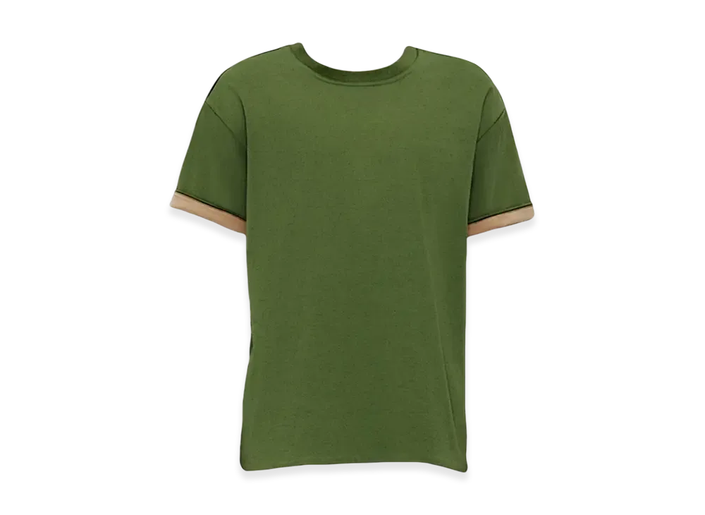 Bottega Veneta Double Layered Cotton Jersey T-Shirt "Jalapeno/Sesame"