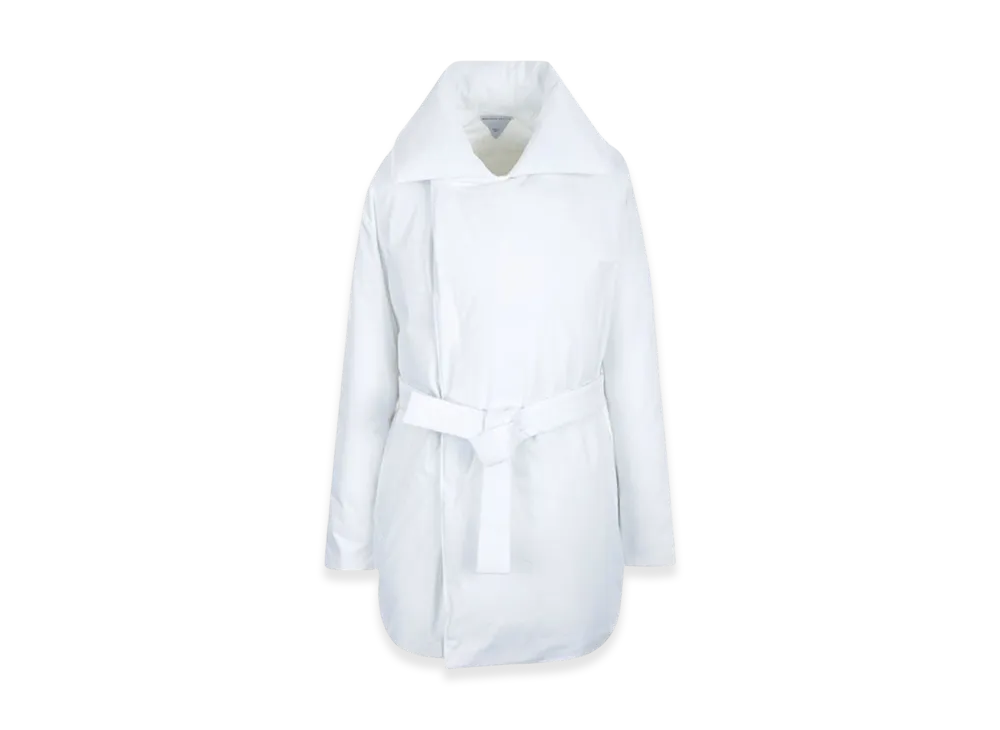 Bottega Veneta Women's Frosted Poplin Puffer Jacket "White"