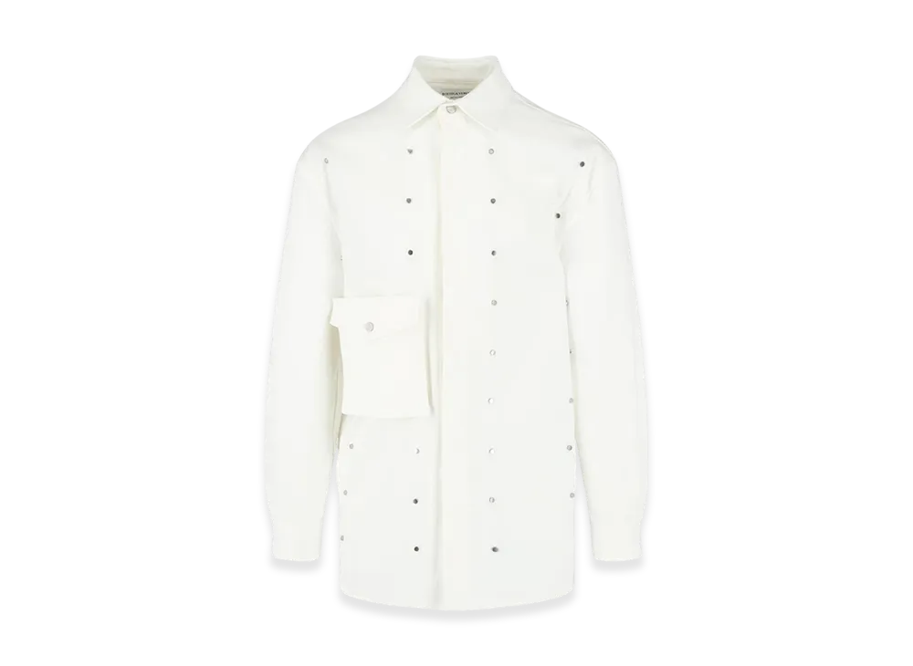 Bottega Veneta Oversized Embellished Shirt Jacket "White"