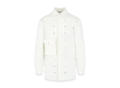 Bottega Veneta Oversized Embellished Shirt Jacket "White"