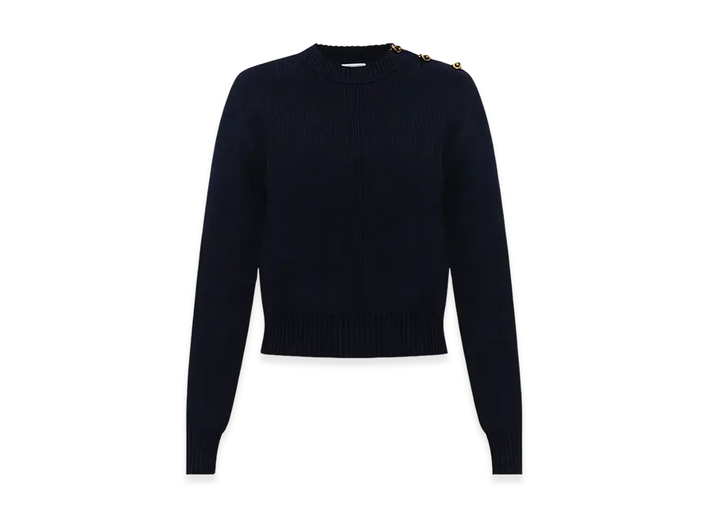Bottega Veneta Women's Wool Sweater with Metal Knot Buttons "Black"