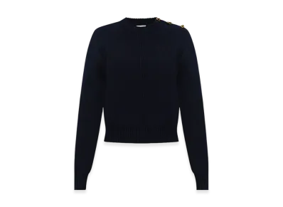 Bottega Veneta Women's Wool Sweater with Metal Knot Buttons "Black"