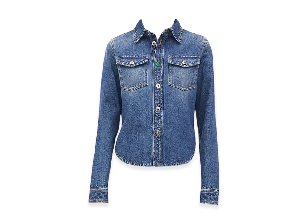 Bottega Veneta Women's Medium Washed Denim Shirt "Original Medium Wash Indigo"