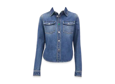 Bottega Veneta Women's Medium Washed Denim Shirt "Original Medium Wash Indigo"
