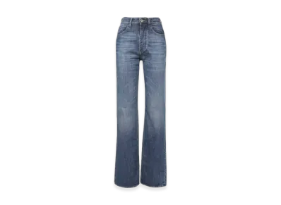 Bottega Veneta Women's Medium Washed High-Rise Straight Denim Pants "Original Medium Wash Indigo"